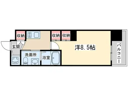 エステムプラザ梅田・中崎町Ⅲツインマークスノースレジデンス(1K/9階)の間取り写真