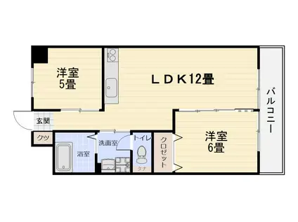 アメニティきしゃば(2LDK/5階)の間取り写真