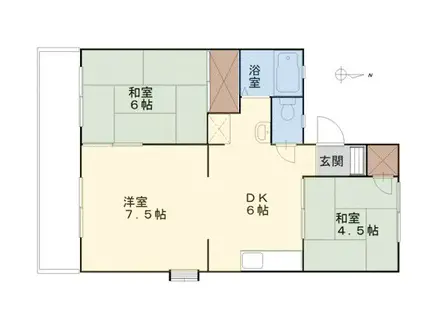第二吉野ハイム(3DK/1階)の間取り写真