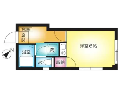 久地コーポ(ワンルーム/2階)の間取り写真