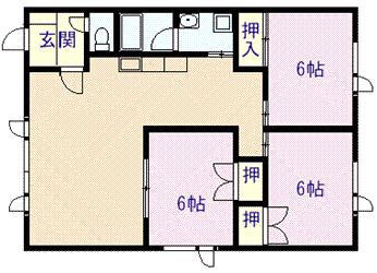 グリーンコーポ(3LDK/1階)の間取り写真