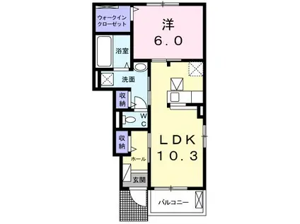 エスポワールK&L IV(1LDK/1階)の間取り写真