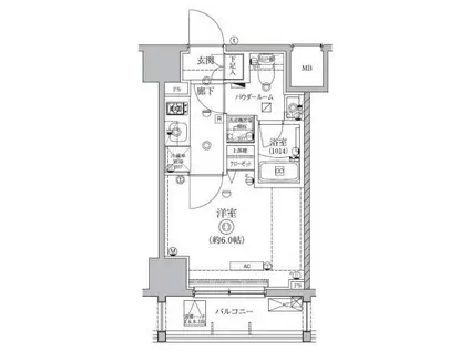 クオリタス南大井(1K/3階)の間取り写真