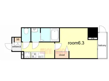 CREST TAPP DITA 神戸西パークフロント(1K/15階)の間取り写真