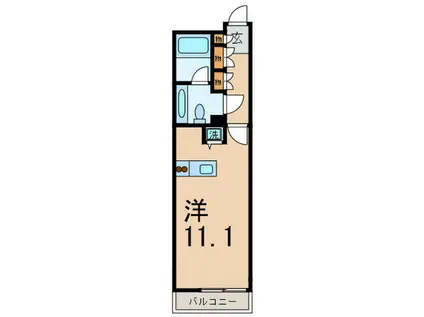 プライムアーバン学芸大学パークフロント(ワンルーム/2階)の間取り写真