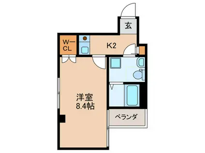 カサ・ビエント大手前(1K/6階)の間取り写真