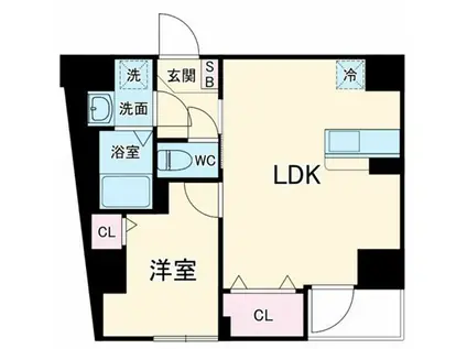 東麻布 平成レジデンス(1LDK/5階)の間取り写真