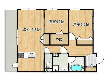 登戸ヘーベルメゾン東棟(2LDK/3階)の間取り写真