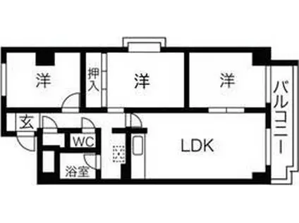 201松井ビル(3LDK/5階)の間取り写真