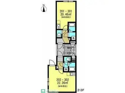 ヴァ―ルレジデンツ駒沢公園(ワンルーム/3階)の間取り写真