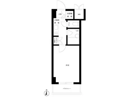 ルーブル旗の台(1K/4階)の間取り写真