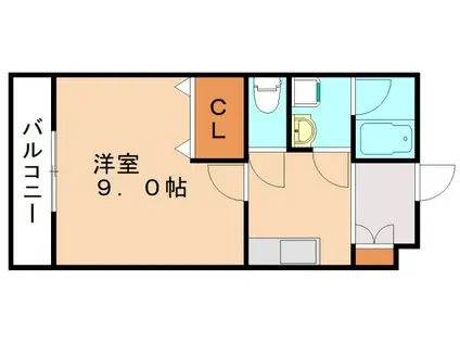 ロイヤルヒルズII(1K/2階)の間取り写真