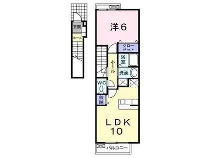 ルミエールI(1LDK/2階)の間取り写真