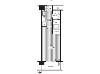 ル・ポローニア(1K/4階)の間取り写真