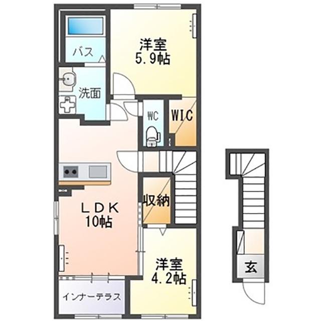 アンソレイユ26(2LDK/2階)の間取り写真