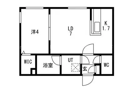 CAMPANELLA平岸(1LDK/4階)の間取り写真