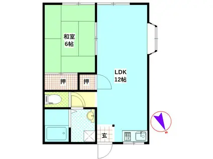 リッツハウスMKB(1LDK/2階)の間取り写真