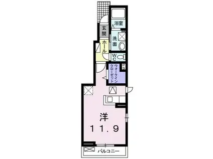 コンコルディア(1K/1階)の間取り写真