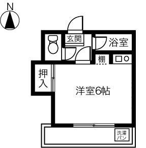 ブルーハイツ印田(ワンルーム/2階)の間取り写真
