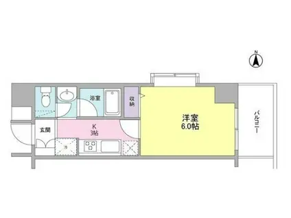 ファーストシティー上落合(1K/5階)の間取り写真