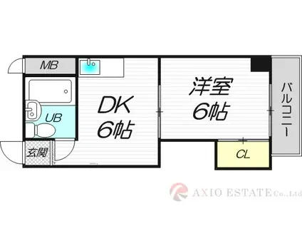 レクシア西中島III(1DK/7階)の間取り写真