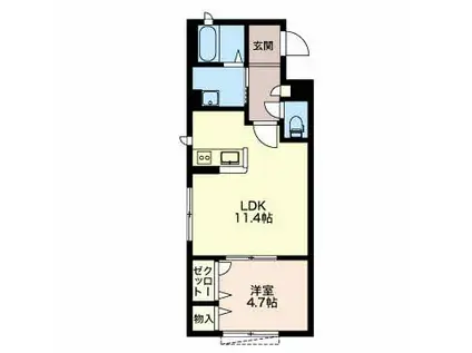 グランディールA(1LDK/1階)の間取り写真