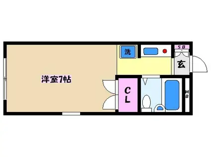 御影メイツ(1K/1階)の間取り写真