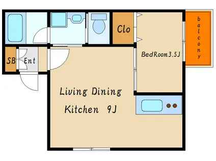 シャルム魚住(1LDK/1階)の間取り写真