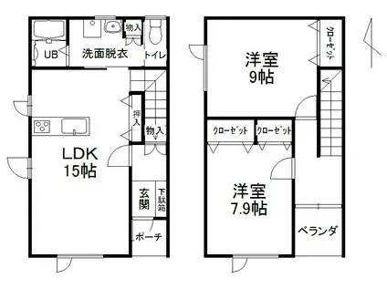カトレア(2LDK/2階)の間取り写真