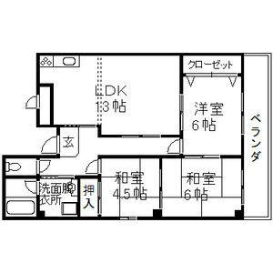 ミレニアムニシムラ(3LDK/2階)の間取り写真