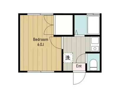 カーサII(1K/2階)の間取り写真