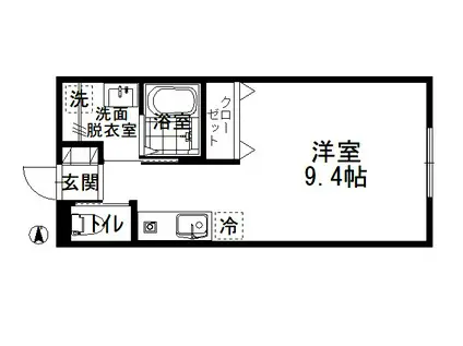ZOPA(ワンルーム/1階)の間取り写真