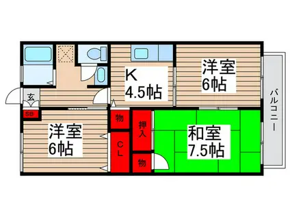 サブラインセジュール(3K/1階)の間取り写真