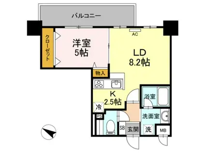 ハイムローゼVII(1LDK/3階)の間取り写真