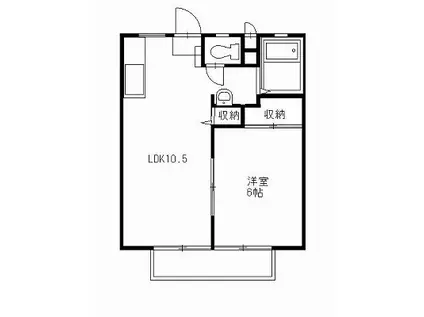光陽ハイツB(1LDK/1階)の間取り写真