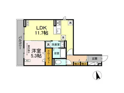 ドルチェ高座渋谷(1LDK/1階)の間取り写真