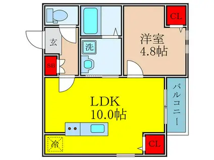 サニ-ヒル(1LDK/2階)の間取り写真