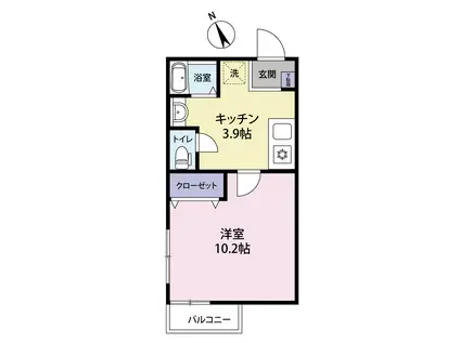 FKハイツ(1K/2階)の間取り写真