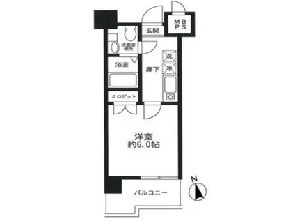 ドゥーエ川口(1K/3階)の間取り写真