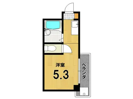 白川ロイヤルハウス(ワンルーム/2階)の間取り写真