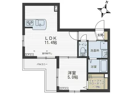 アネシス(1LDK/3階)の間取り写真