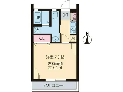 フローレンス一橋4号館(1K/1階)の間取り写真