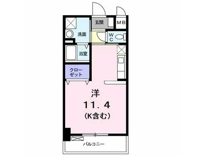 レイペーラ(ワンルーム/1階)の間取り写真