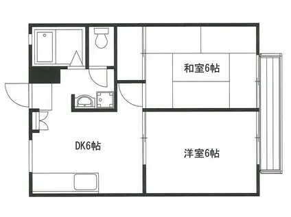 サンライフ悠(2DK/2階)の間取り写真