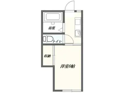 双葉ヶ丘ハイツ(1K/1階)の間取り写真