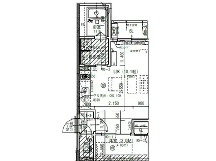 JACK MOTOSHIBATAHIGASHIII(1LDK/2階)の間取り写真