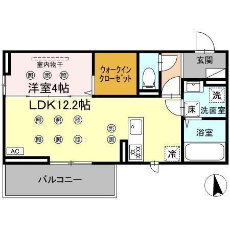 D-RESENA SOLAIRE(1LDK/1階)の間取り写真