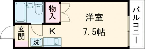 スバルハイツ(1K/2階)の間取り写真