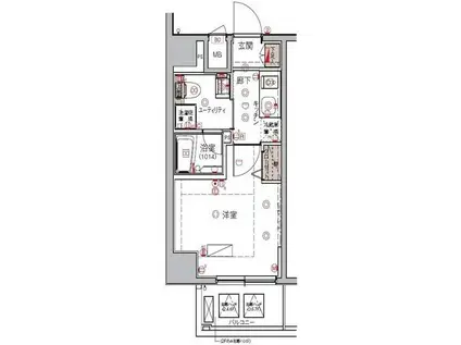 ハーモニーレジデンス大森ウエスト(1K/5階)の間取り写真