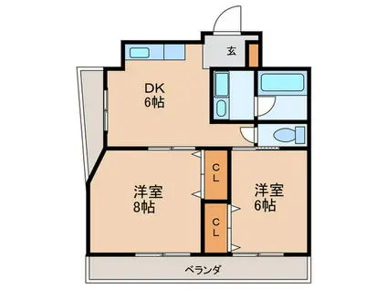 RAPITA荒江(2DK/4階)の間取り写真